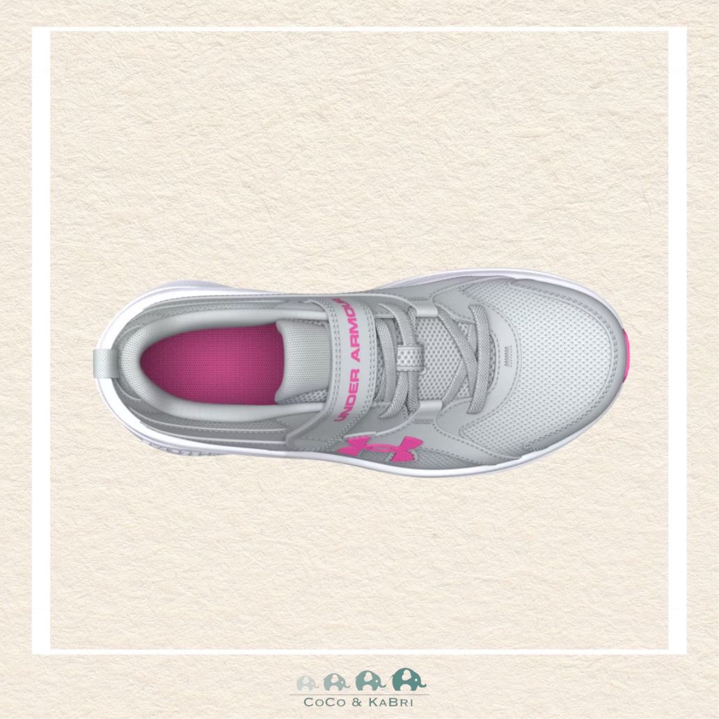 Under Armour Girls' Pre - School Running Shoes Assert 11 AC Wide - Halo Gray (T4), CoCo & KaBri Children's Boutique