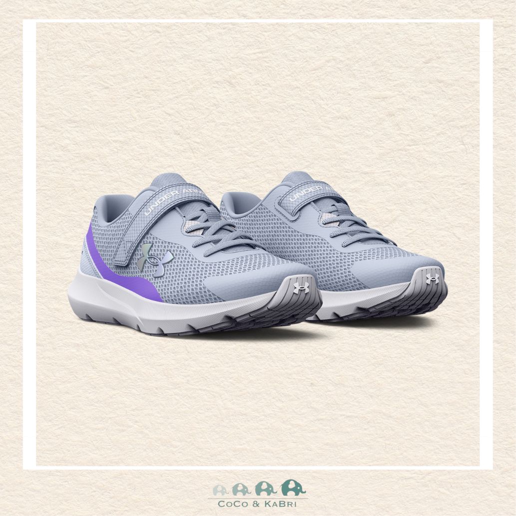 Under Armour Girls' Pre - School Surge 3 AC Running Shoes - Blue (Y1 - 34), CoCo & KaBri Children's Boutique