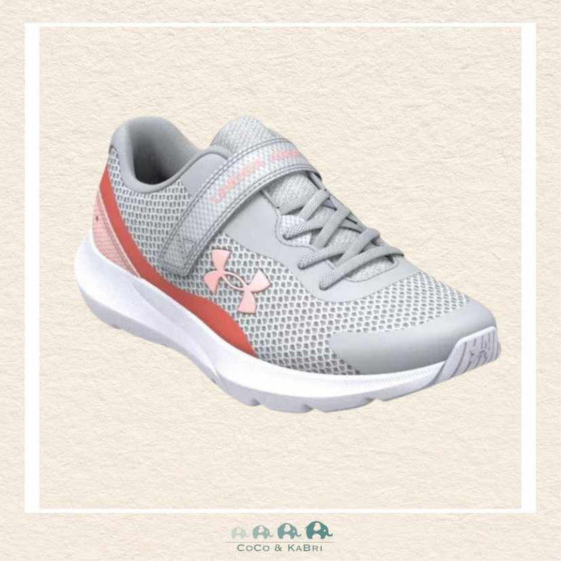 Under Armour Girls' Pre-School Surge 3 AC Running Shoes - Halo Grey (R2-81)), CoCo & KaBri Children's Boutique