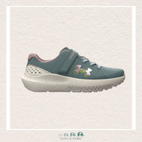 Under Armour Girls' Pre - School Surge 4 AC Running Shoes - Serpentine/Stone/Metallic Tourmaline Pink, CoCo & KaBri Children's Boutique
