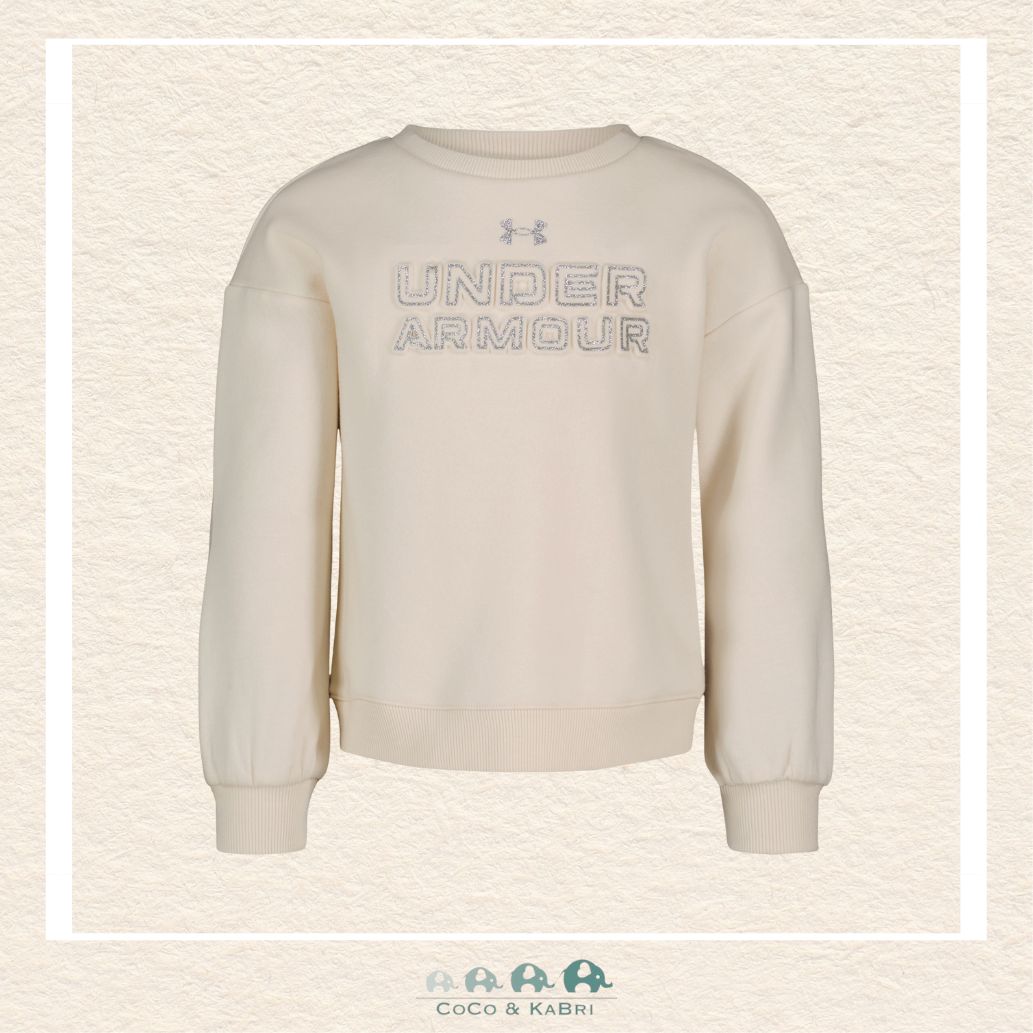 Under Armour Girls' Rival Crewneck - Silver Writing, CoCo & KaBri Children's Boutique