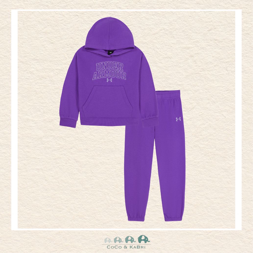 Under Armour: Girls' Rival Fleece Sweatsuit - Lavish Purple, CoCo & KaBri Children's Boutique, Brooks Alberta Canada