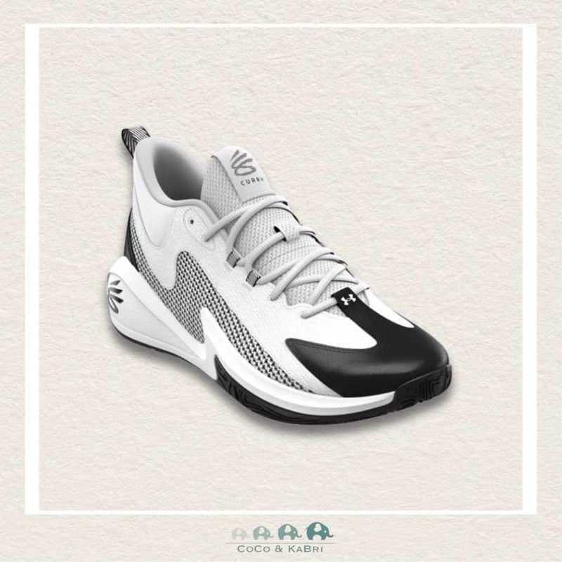 Under Armour Grade School Curry 3Z 25 Basketball Shoes - White/Black (R1), CoCo & KaBri Children's Boutique