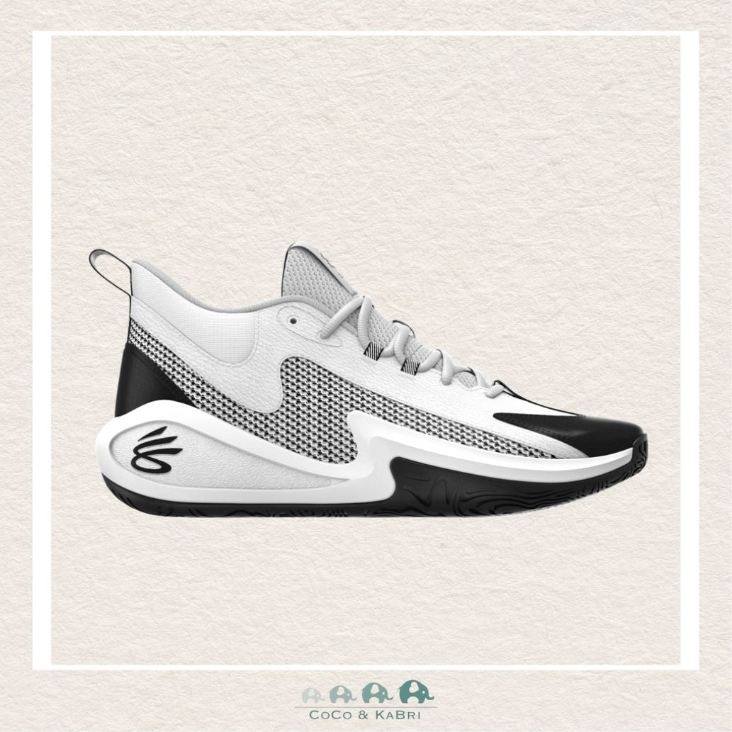 Under Armour Grade School Curry 3Z 25 Basketball Shoes - White/Black (R1), CoCo & KaBri Children's Boutique
