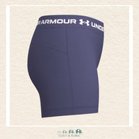 Side profile of the girls' HeatGear® Shorty demonstrating the flexible compression material and the moisture-wicking technology perfect for intense sports and play | Canada
