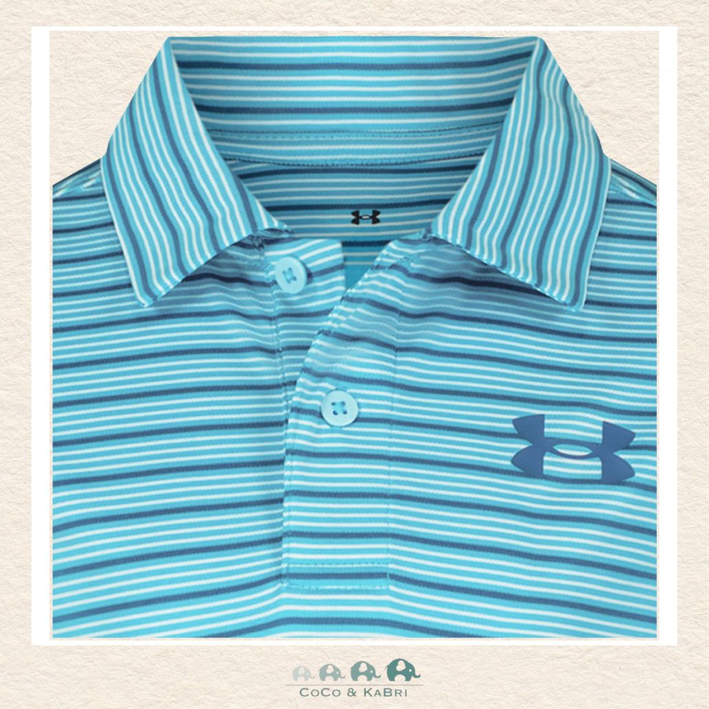 Under Armour Kids' Matchplay Stripe Polo - Fresco Blue, CoCo & KaBri Children's Boutique