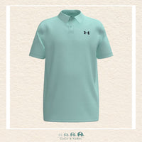 Under Armour youth boys' Matchplay polo in vibrant Refresh Mint, featuring a professional three-button placket, a structured performance collar, and a clean athletic silhouette | Canada