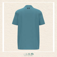 Back view of the Blue Haze Matchplay polo showing the tailored fit and the lightweight HeatGear® fabric designed for a polished and breathable athletic drape | Canada
