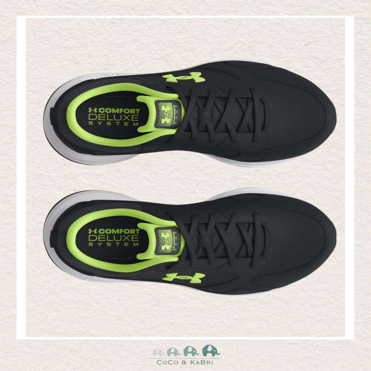 Under Armour: Men's Charged Edge Training Shoes Black/Morph Green (T2 - 90), CoCo & KaBri Children's Boutique
