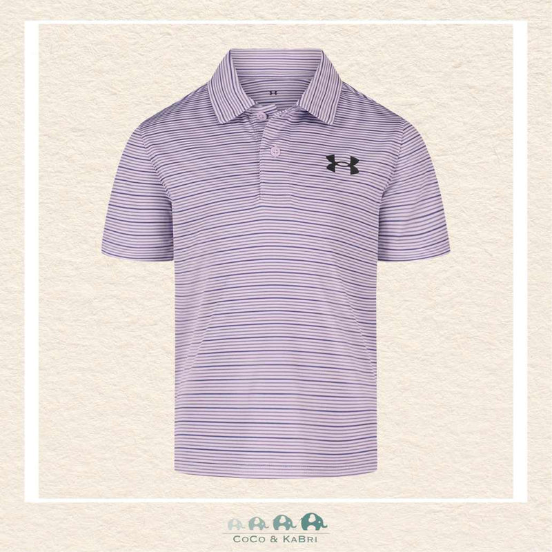 Under Armour: Purple Crest Polo Shirt, CoCo & KaBri Children's Boutique, Brooks Alberta Canada