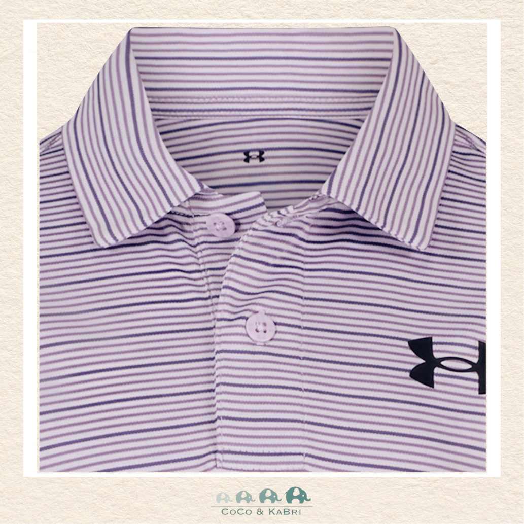 Under Armour: Purple Crest Polo Shirt, CoCo & KaBri Children's Boutique, Brooks Alberta Canada