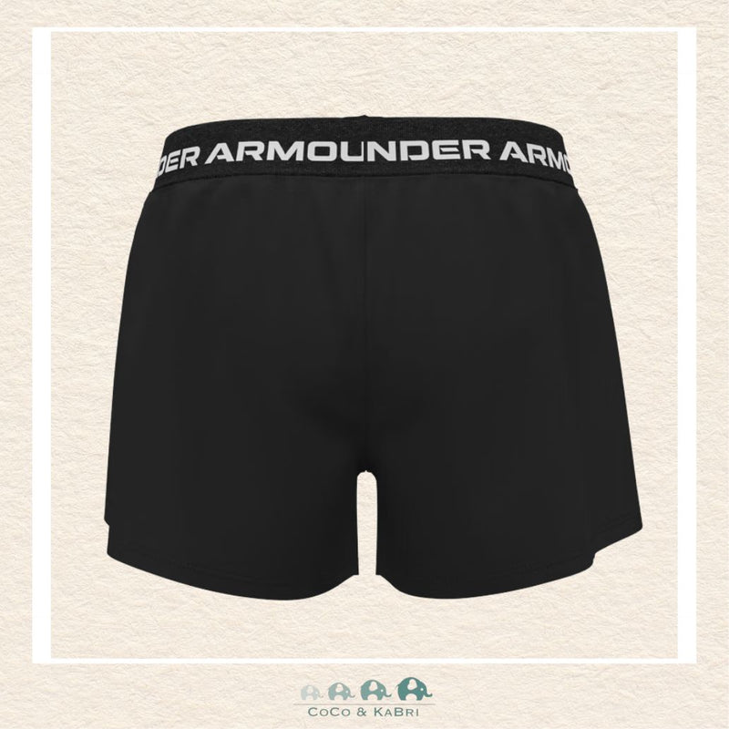 Back view of the black Play Up shorts showing the clean athletic drape and the specialized curved hem designed for a full, unrestricted range of motion during play | Canada