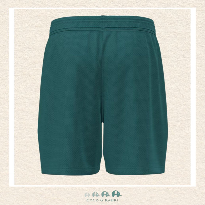 Back view of the Rack Green mesh shorts showing the relaxed athletic cut and the lightweight performance fabric designed to keep him cool during high-energy play | Canada