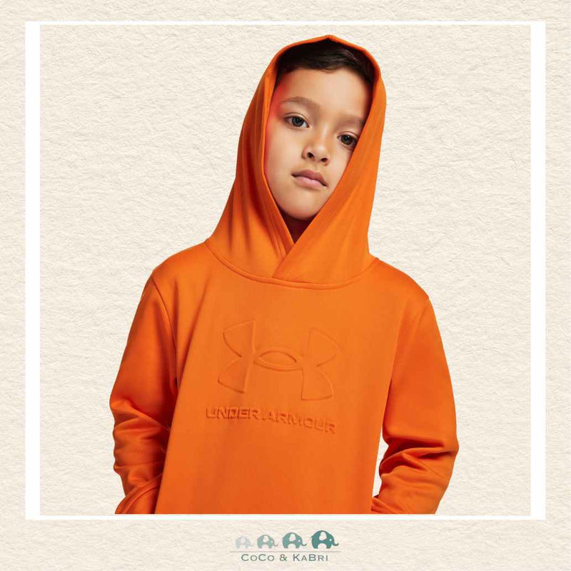 Under Armour: Toddler Boys Embossed Hoodie - Outreageous Orange, CoCo & KaBri Children's Boutique, Brooks Alberta Canada