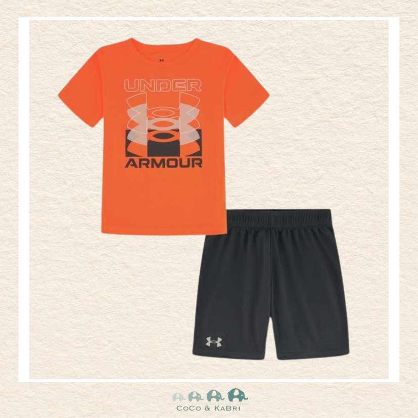 Under Armour Two Piece Infinite Logo set (Short Sleeve & Shorts) - Orange, CoCo & KaBri Children's Boutique