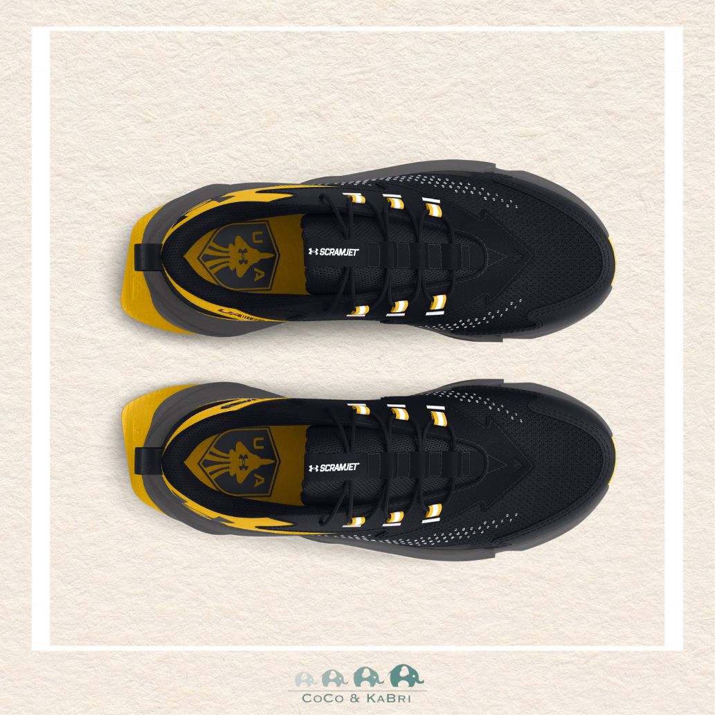 Under Armour Youth Boys BGS Scramjet 6 - Black/Yellow Running Shoes (M1), CoCo & KaBri Children's Boutique