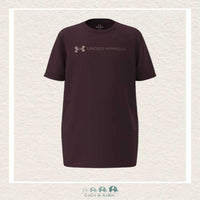 Under Armour Youth Boys' Logo Wordmark Short Sleeve Dark Maroon Tee, CoCo & KaBri Children's Boutique