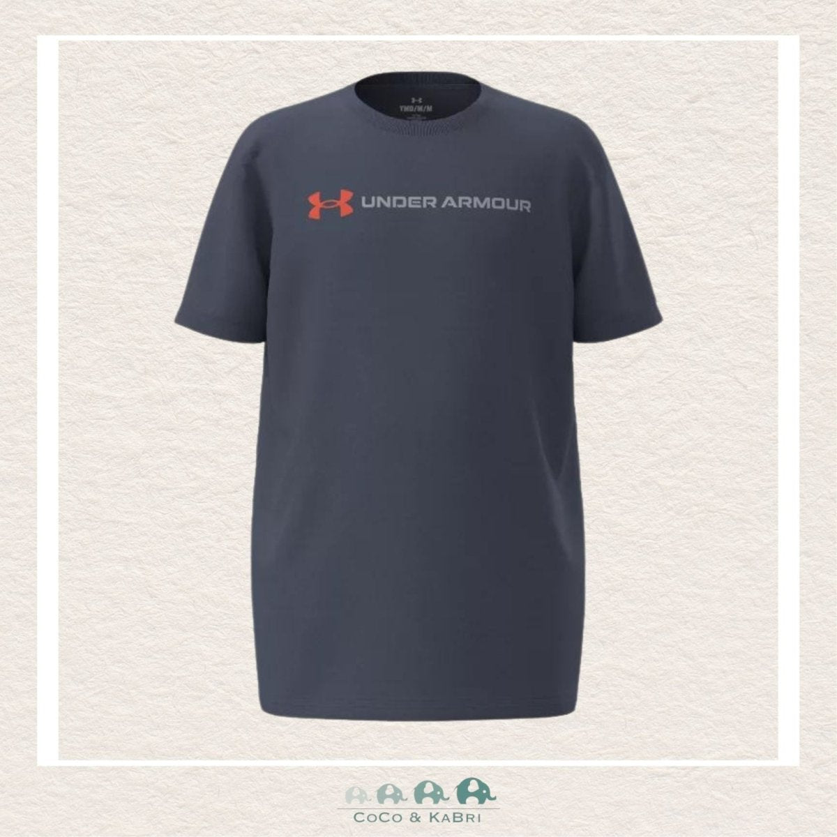Under Armour Youth Boy's Logo Wordmark Tee - Downpour Gray, CoCo & KaBri Children's Boutique