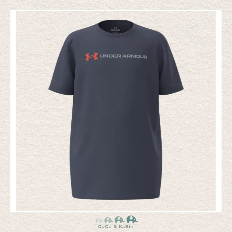 Under Armour Youth Boy's Logo Wordmark Tee - Downpour Gray, CoCo & KaBri Children's Boutique