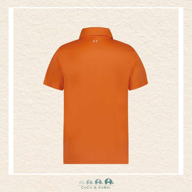 Back view of the Under Armour boys' polo showing the clean, athletic fit and premium moisture-wicking fabric designed for active play | Canada