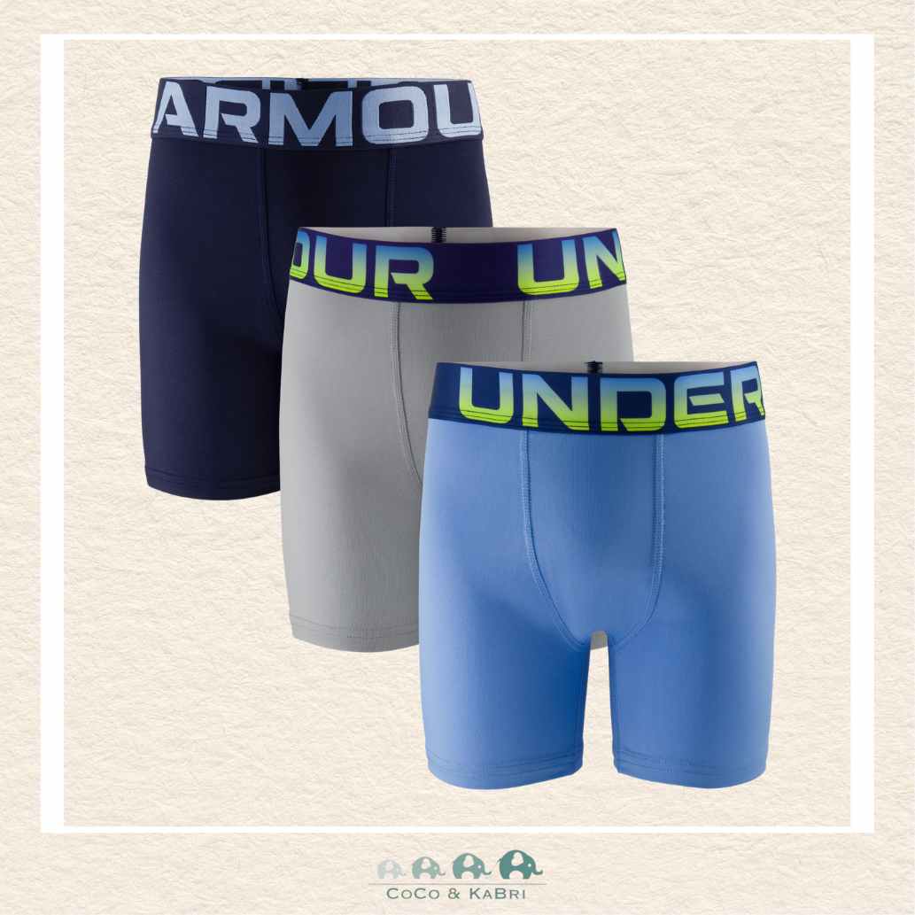 Under Armour: Youth Boys Performance Tech - Solid 3 Pack Blue Fog, CoCo & KaBri Children's Boutique, Brooks Alberta Canada