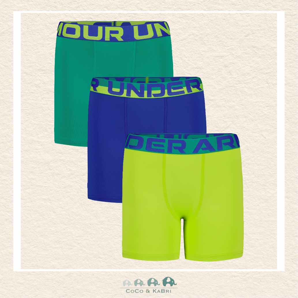 Under Armour: Youth Boys Performance Tech - Solid 3 Pack Citrine Green, CoCo & KaBri Children's Boutique, Brooks Alberta Canada