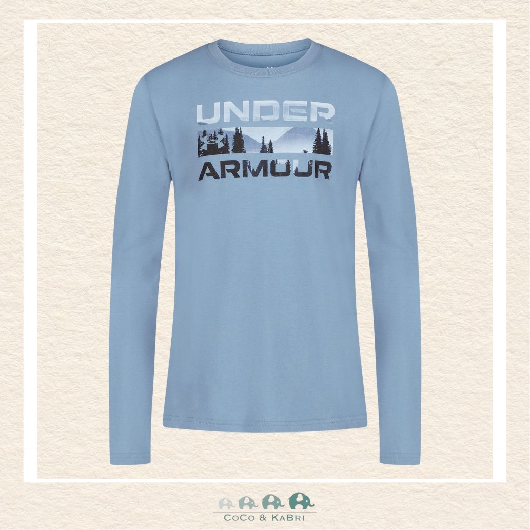 Under Armour Youth Boys' Stacked Logo Tee - Blue Smoke, CoCo & KaBri Children's Boutique