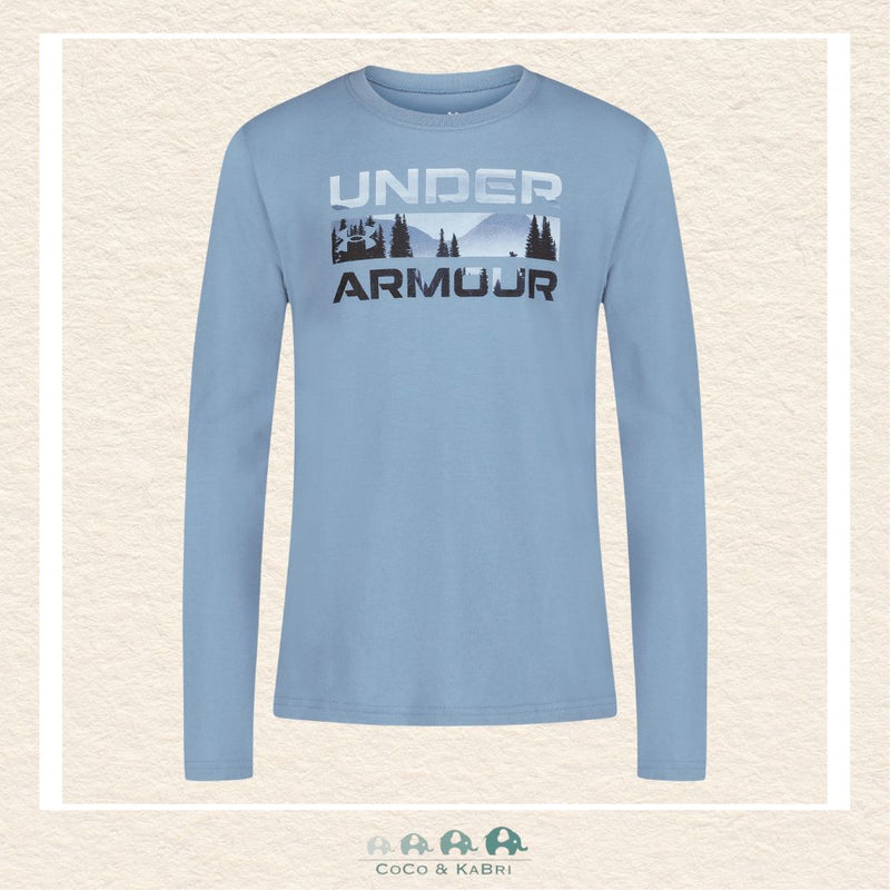 Under Armour Youth Boys' Stacked Logo Tee - Blue Smoke, CoCo & KaBri Children's Boutique