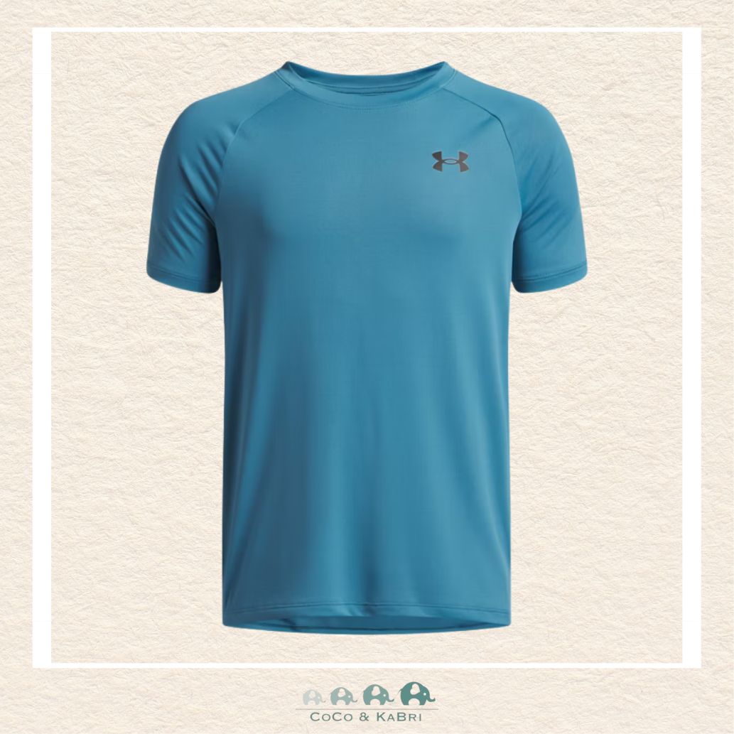 Under Armour youth boys' Tech™ 2.0 short sleeve tee in vibrant Boundless Blue, featuring a modern streamlined fit, a classic crew neck, and a lightweight performance finish | Canada