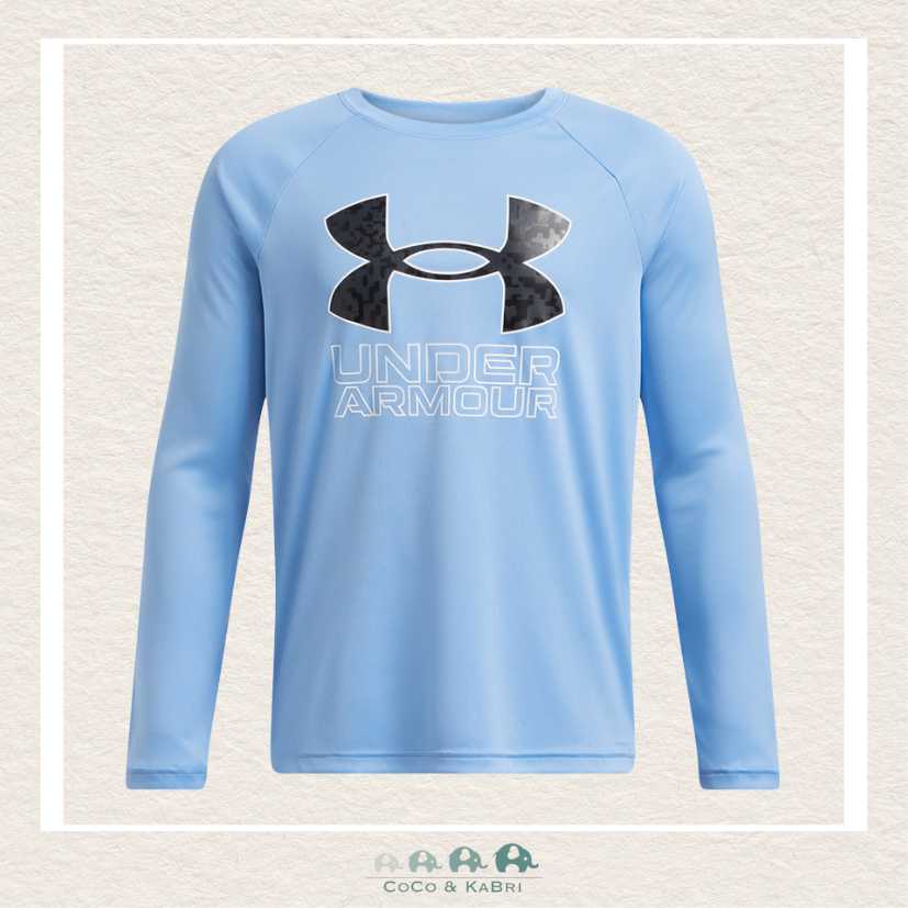 Under Armour Youth Boys Tech™ Hybrid Print Fill Long Sleeve Horizon Blue, CoCo & KaBri Children's Boutique