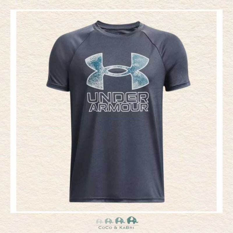 Under Armour Youth Boys' Tech™ Hybrid Print Fill Short Sleeve - Downpour Gray, CoCo & KaBri Children's Boutique