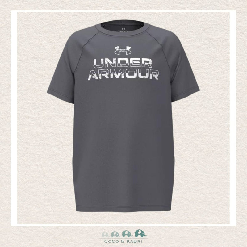 Under Armour Youth Boy's Tech™ Split Wordmark Short Sleeve - Gray, CoCo & KaBri Children's Boutique