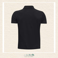 Back view of the solid black Under Armour polo showing the lightweight Tech fabric and clean, athletic silhouette designed for maximum breathability | Canada