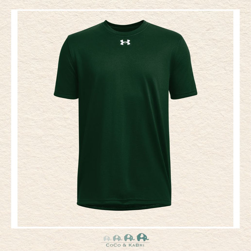 Under Armour: Youth Boys' Tech Team Short Sleeve - Forest Green, CoCo & KaBri Children's Boutique, Brooks Alberta Canada