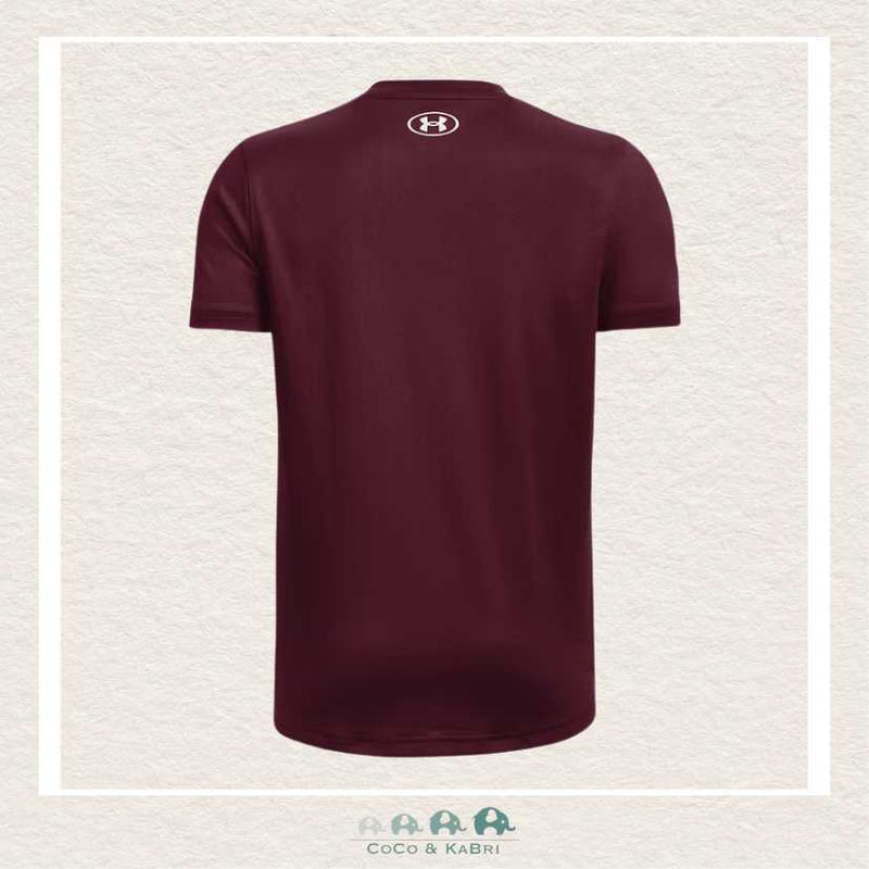 Under Armour: Youth Boys' Tech™ Team Short Sleeve Maroon, CoCo & KaBri Children's Boutique