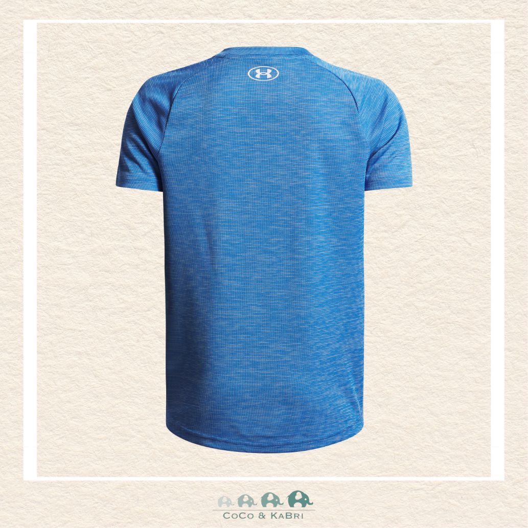 Under Armour Youth Boys' Tech™ Textured Short Sleeve Blue Atlantis Tee, CoCo & KaBri Children's Boutique