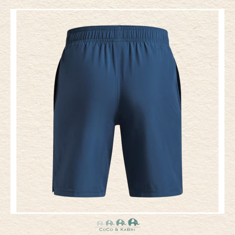 Back view of the Wham Blue woven shorts showing the clean, athletic cut and the durable fabric construction built to withstand high-energy play and movement | Canada