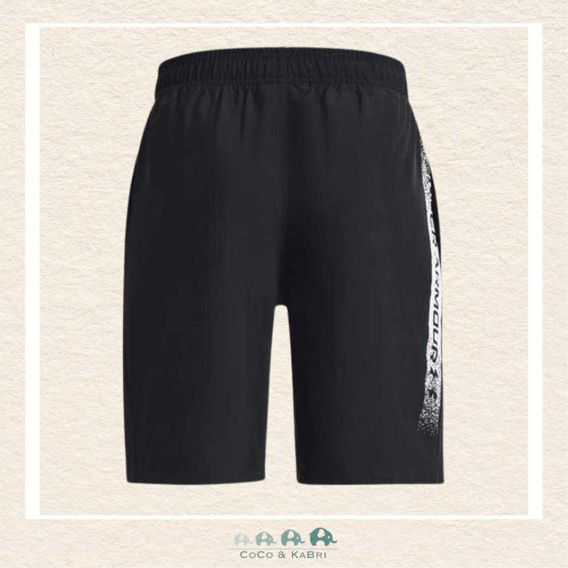 Under Armour: Youth Boys' Woven Graphic Shorts - Black/White, CoCo & KaBri Children's Boutique