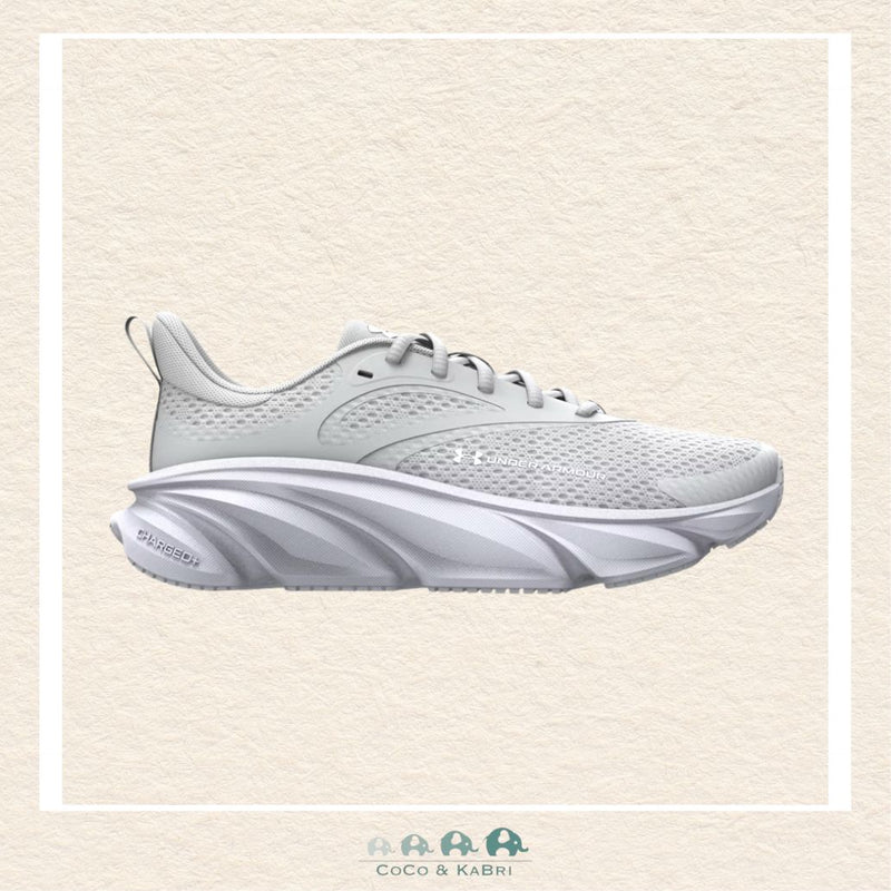 Side profile of the Halo Gray Rogue trainers highlighting the dual-layer Charged Cushioning® midsole designed for superior impact absorption and responsive energy return | Canada