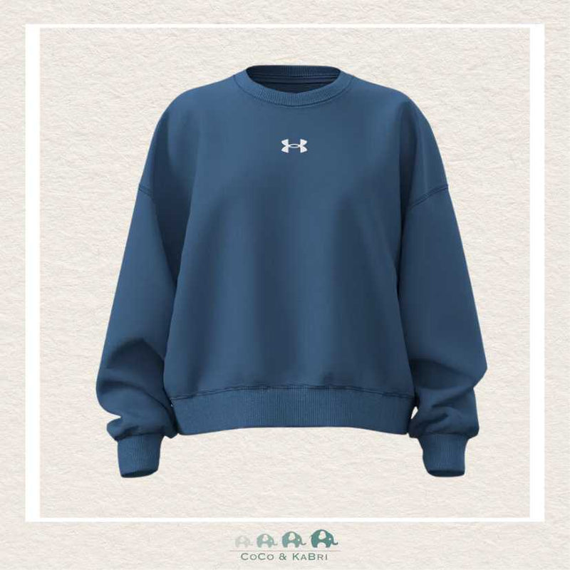 Under Armour Youth Girls' Rival Fleece Oversized Crew - Blue Atlantis, CoCo & KaBri Children's Boutique