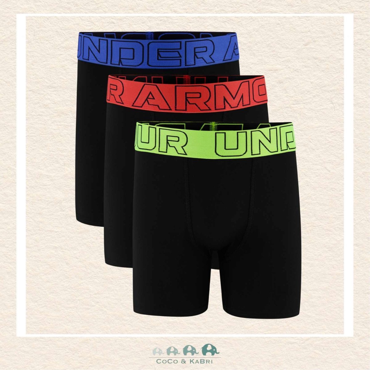 Under Armour Youth Performance Tech Boxers - Multi - Color Band 3 - Pack., CoCo & KaBri Children's Boutique, Brooks Alberta Canada