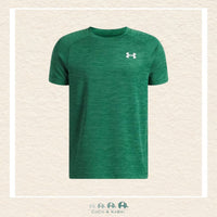 Under Armour:Tech Textured Youth Boys' Short Sleeve - Green, CoCo & KaBri Children's Boutique, Brooks Alberta Canada