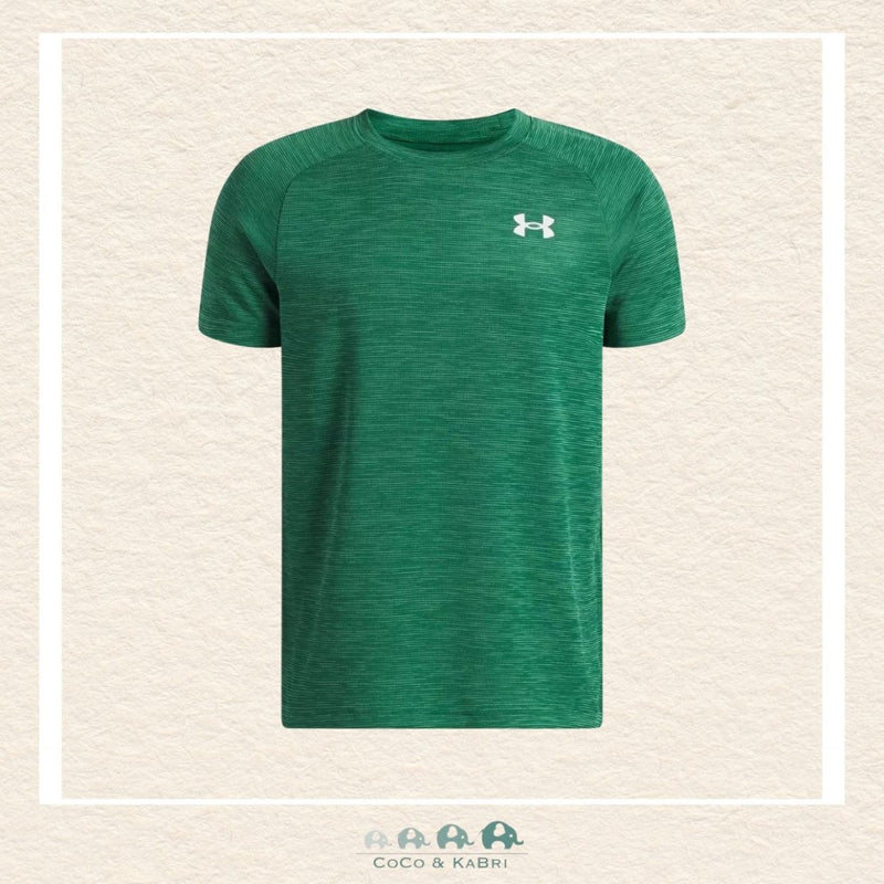 Under Armour:Tech Textured Youth Boys' Short Sleeve - Green, CoCo & KaBri Children's Boutique, Brooks Alberta Canada