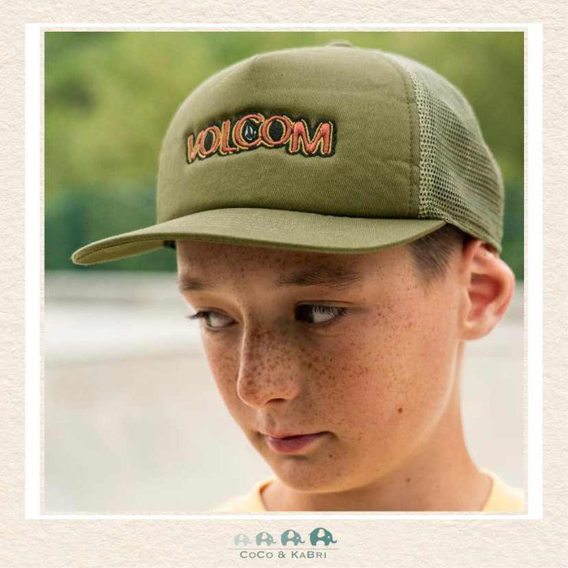 Volcom: Big Boys Trux cheese Hat - Military Green, CoCo & KaBri Children's Boutique