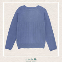 Creamie : Girls Blue Pointelle Cardigan, CoCo & KaBri Children's Boutique