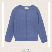 Creamie : Girls Blue Pointelle Cardigan, CoCo & KaBri Children's Boutique