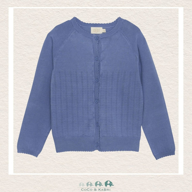 Creamie : Girls Blue Pointelle Cardigan, CoCo & KaBri Children's Boutique