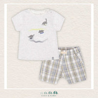 Deux Par Deux: Baby Boy & Toddler Two Piece Short Sleeve Tshirt with Plaid Shorts