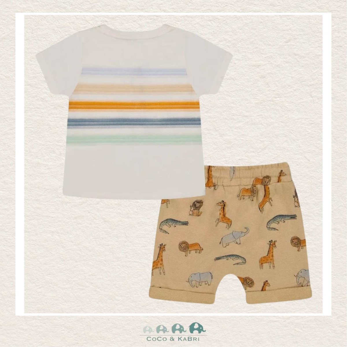 Deux Par Deux: Baby Boy Two Piece Short Sleeve Tshirt with Shorts - Jungle Theme