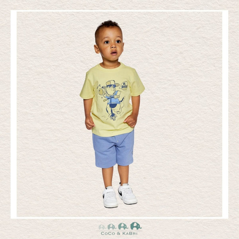 Deux Par Deux: Boys Organic Cotton Lime T-Shirt With Dinosaur, CoCo & KaBri Children's Boutique